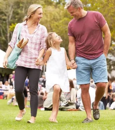 Family walking together outdoors
